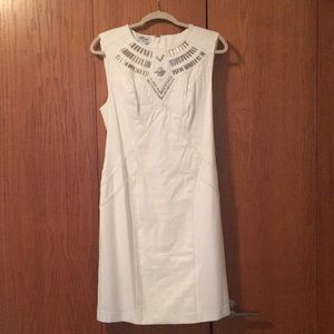 Gorgeous Beaded Bebe White Cocktail Dress
